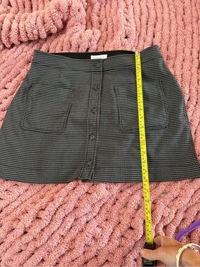 Treasure & Bond Houndstooth Plaid Button Front Mini Skirt Dark Academia Large